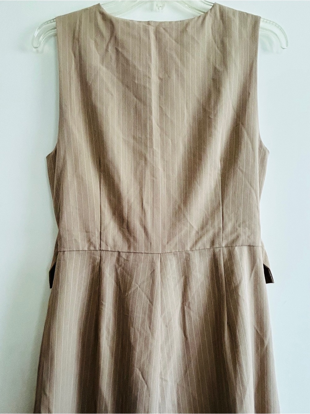 NWT Sage Neutral Tan Sleeveless Button-Front Wide Leg Jumpsuit Set - Picture 9 of 11